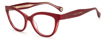 Designer Women Carolina Herrera Eyeglasses: CH 0017 - Burgandy- SpecSMART Eye Clinic (Diagonal View)